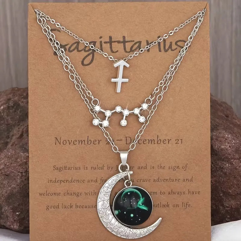 Zodiac Moon Glow Necklace Set