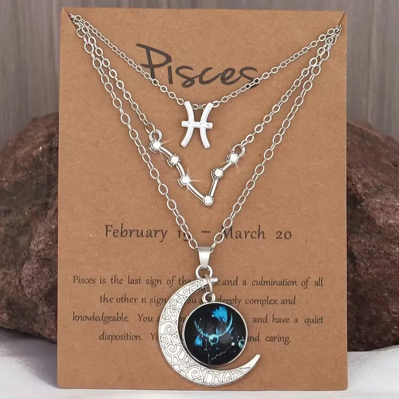 Zodiac Moon Glow Necklace Set