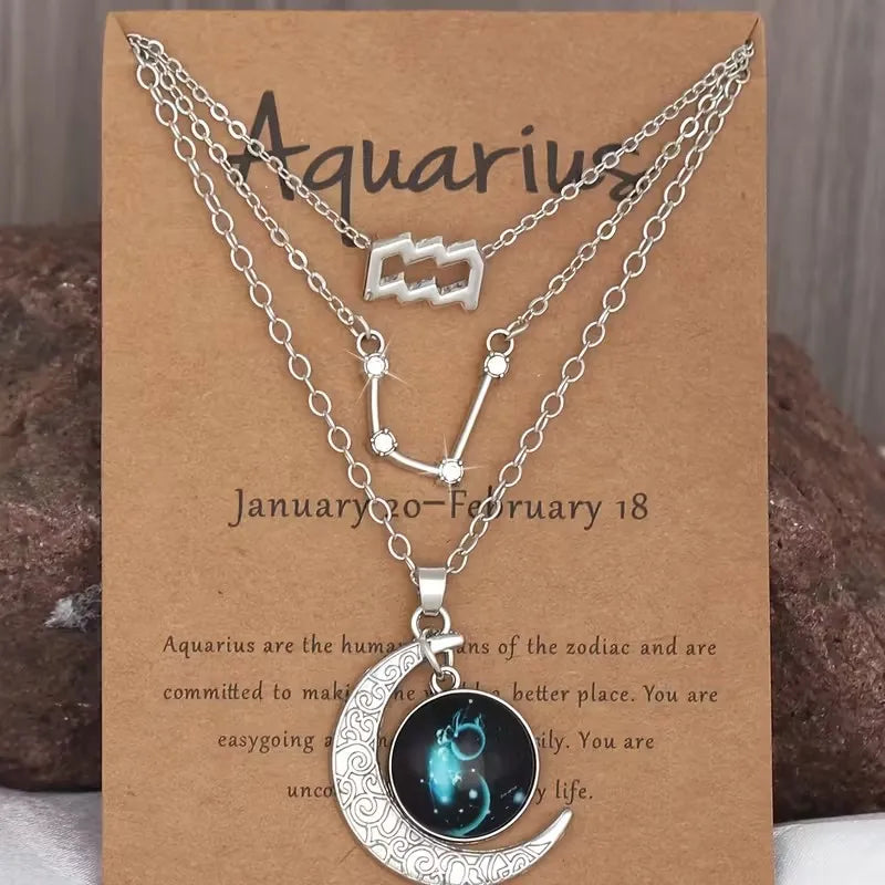 Zodiac Moon Glow Necklace Set