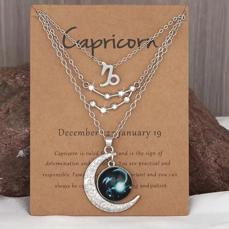 Zodiac Moon Glow Necklace Set