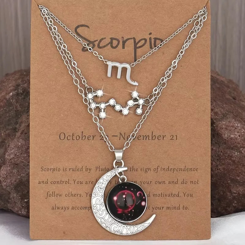 Zodiac Moon Glow Necklace Set