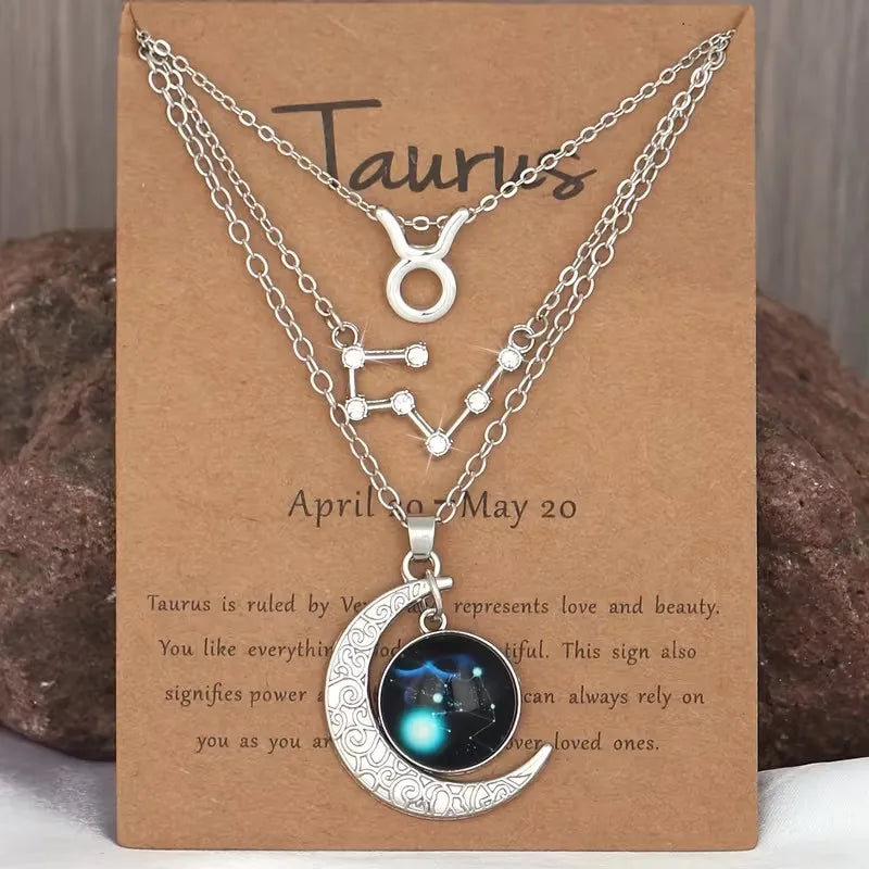 Zodiac Moon Glow Necklace Set