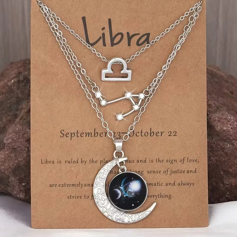 Zodiac Moon Glow Necklace Set