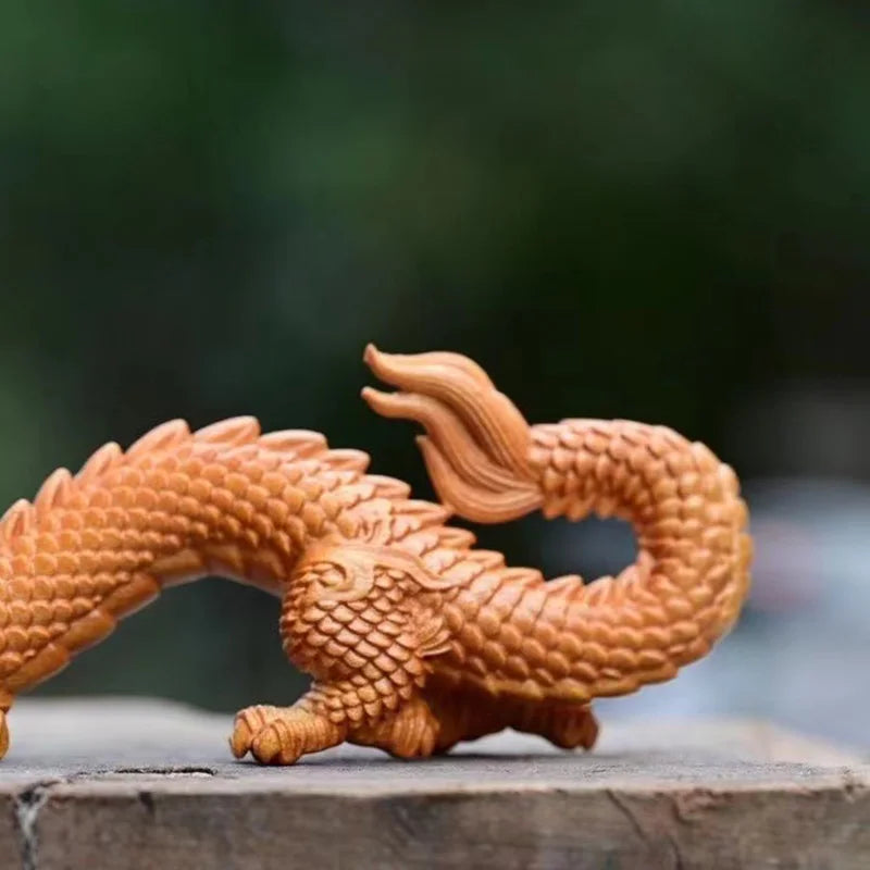 Hand-Carved Shenlong Auspicious Beast Statue