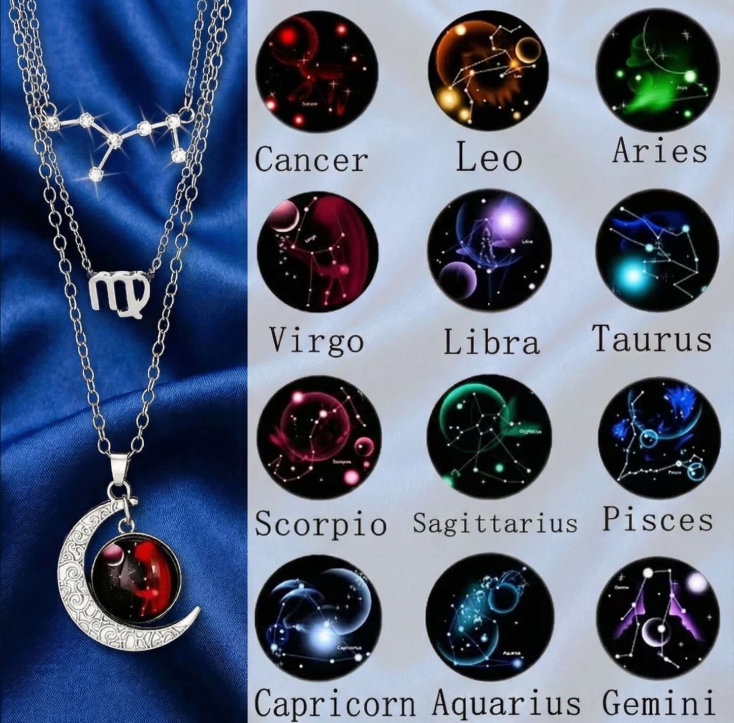Zodiac Moon Glow Necklace Set