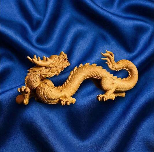 Hand-Carved Shenlong Auspicious Beast Statue
